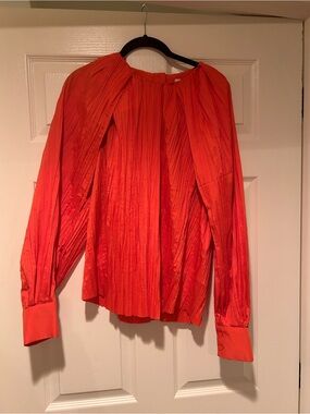 Orange COS Pleated Long-Sleeve Women's Top